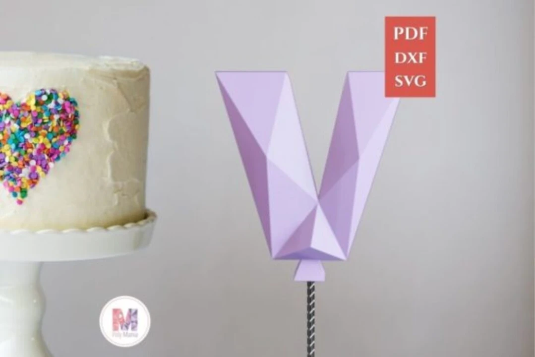 Cake Topper Letter V