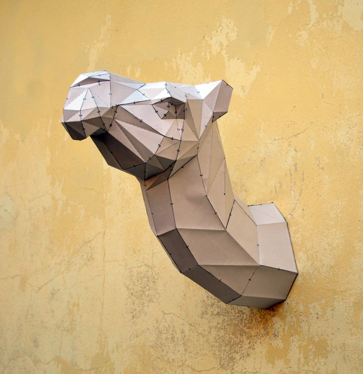 Camel Sculpture Papercraft, DIY, Low-poly Papercraft