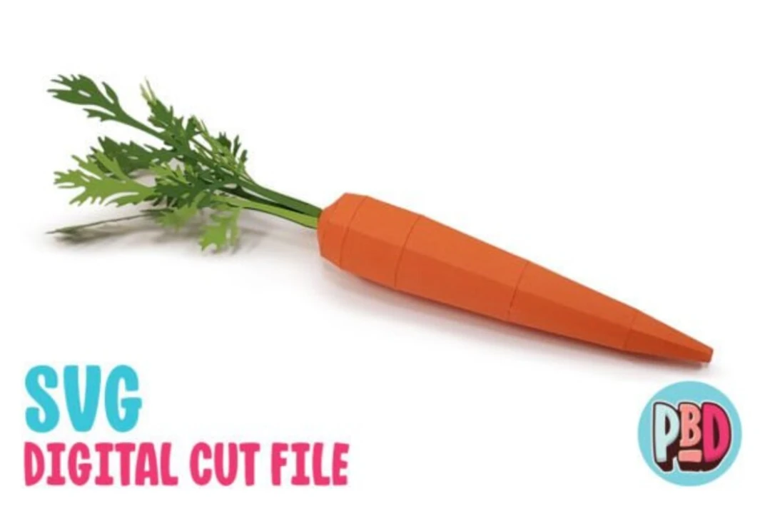 Carrot 3D Papercraft SVG