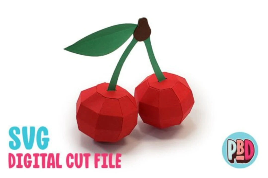 Cherries 3D Papercraft SVG