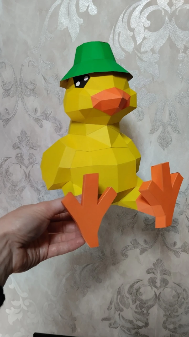 Chick Papercraft Template - Low Poly, Pepakura PDF, DIY Handmade, Home Decoration, Creative Gifts