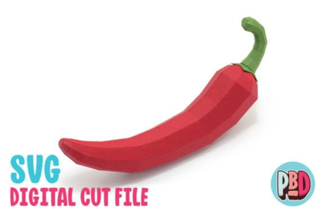 Chili Pepper 3D Papercraft SVG