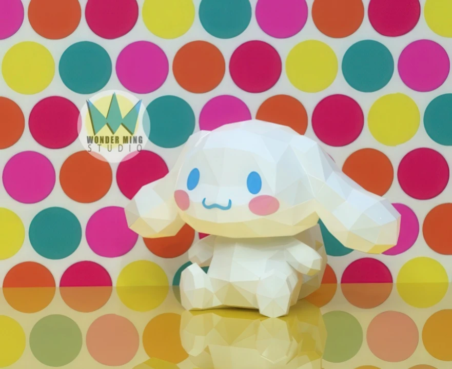 Cinnamoroll Papercraft, Lowpoly, Low poly Papercraft