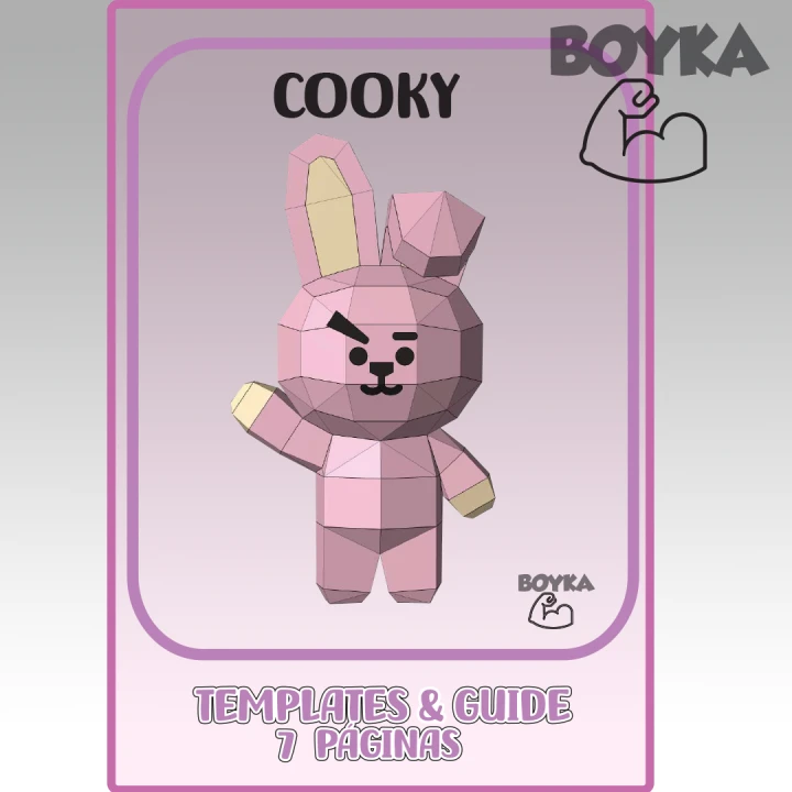 Cooky BTS21 - LINE FRIENDS Low Poly Papercraft Templates Gift DIY Decoration BOYKA