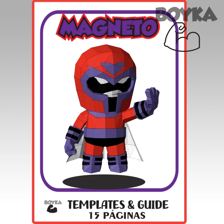 Magneto X-men Low Poly Papercraft Templates Gift DIY Decoration BOYKA