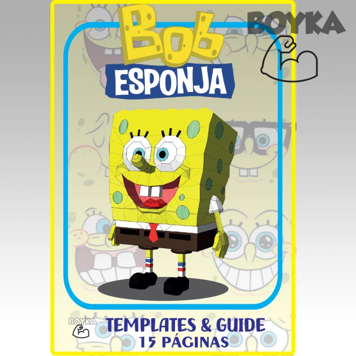 SpongeBob SquarePants Low Poly Papercraft Templates Gift DIY Decoration BOYKA