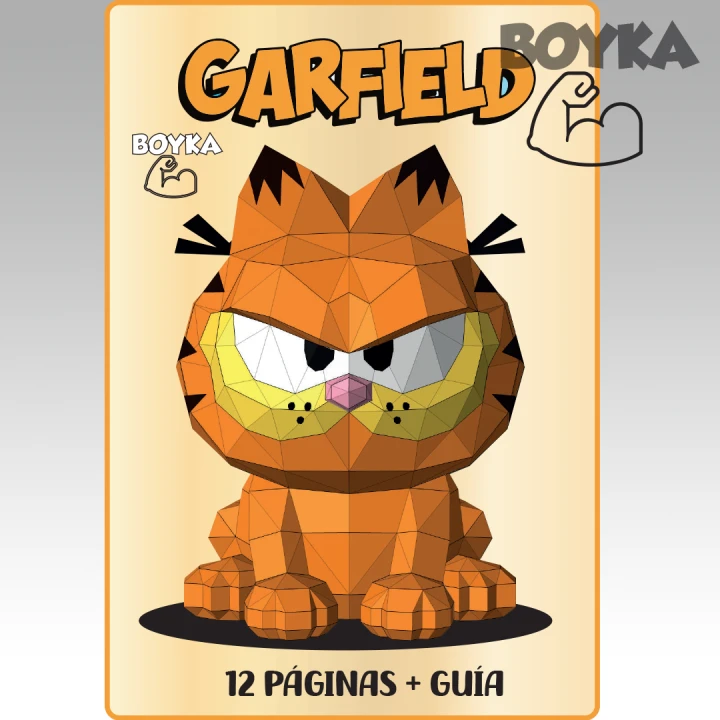 Garfield Low Poly Papercraft Templates Gift DIY Decoration BOYKA