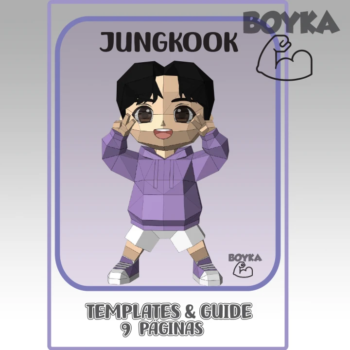 Jeon Jeongguk - Jungkook - Kpop BTS Low Poly Papercraft Templates Gift DIY Decoration BOYKA