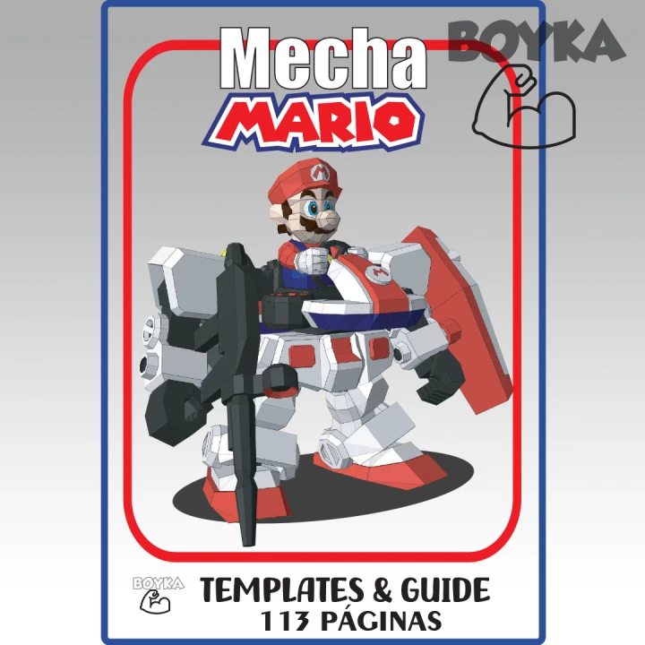 Mecha Mario Low Poly Papercraft Templates Gift DIY Decoration BOYKA