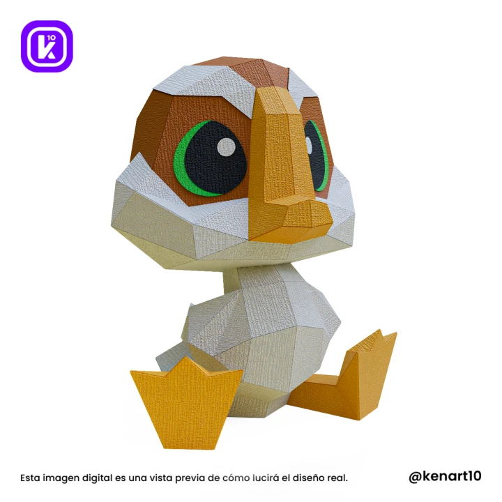 Baby Brillo, Robot Salvaje, The Wild Robot Papercraft Low Poly 3d DIY Kenart10