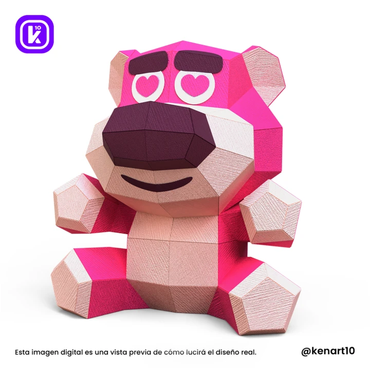 Lotso Baby, Toy Story, Walt Disney Papercraft Low Poly 3d DIY Kenart10