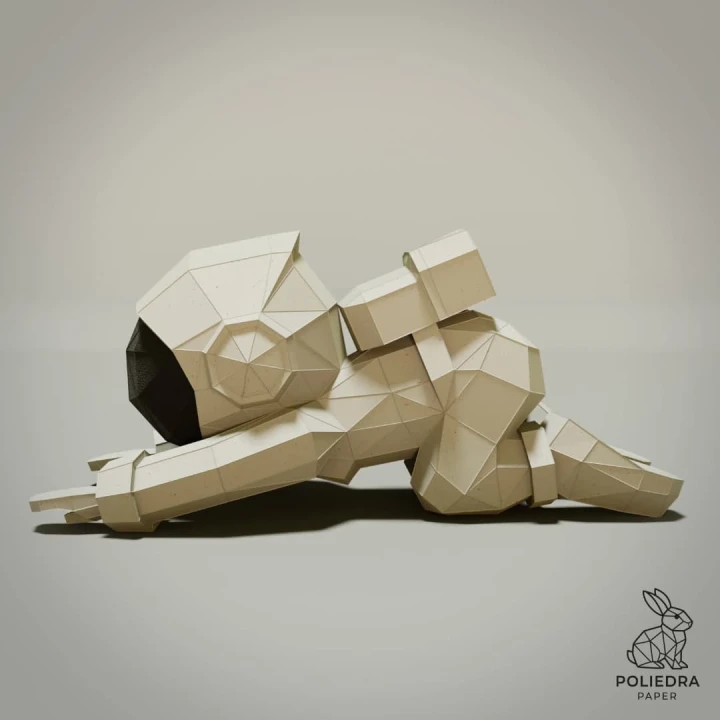 Astronauts Yoga Meditate #4 Low Poly Papercraft