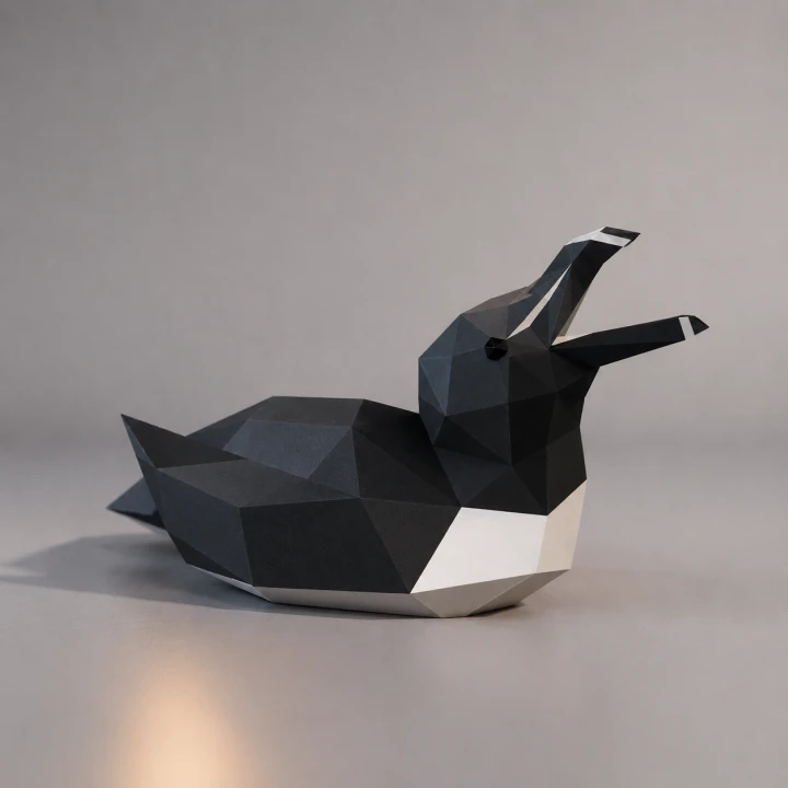 Lying Penguin Papercraft, Lowpoly Papercraft, Fovea - Papercraft - Nonitt