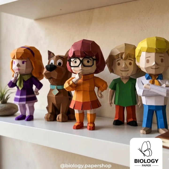 Mystery Incorporated Scooby-Doo Low Poly Papercraft Template Pepakura PDF DIY Handmade