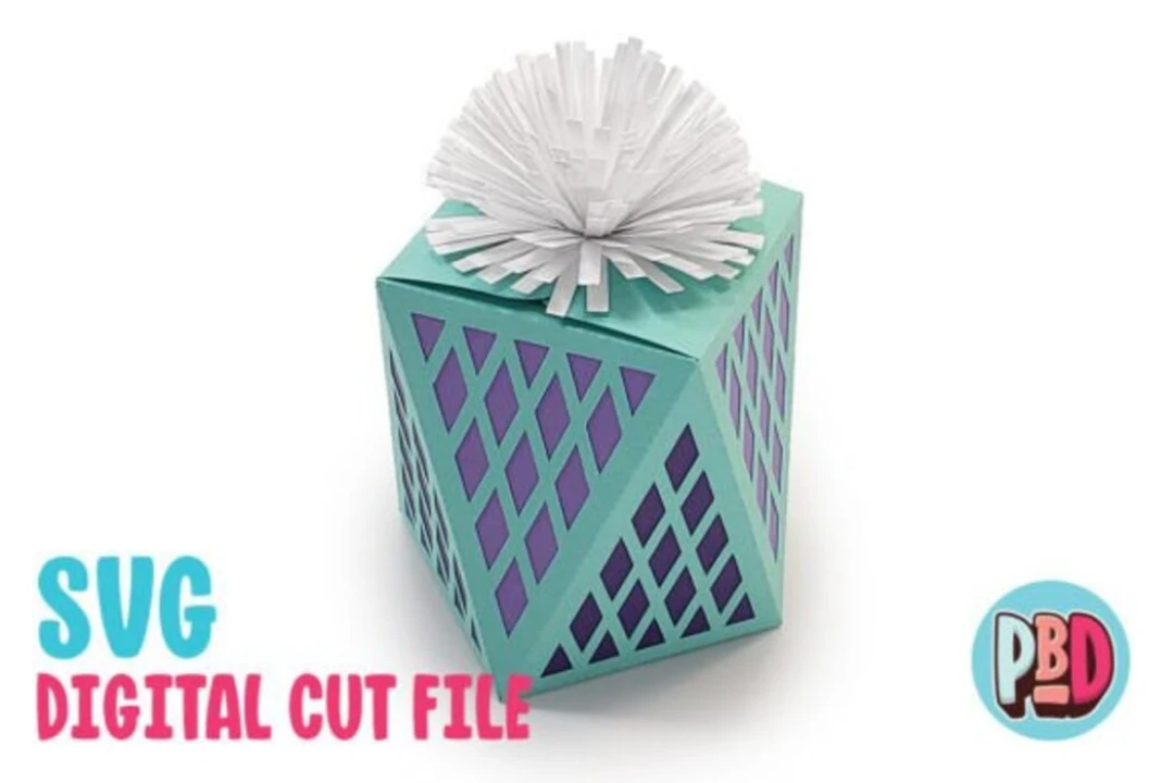 Diamond Gift Box 3D Papercraft SVG