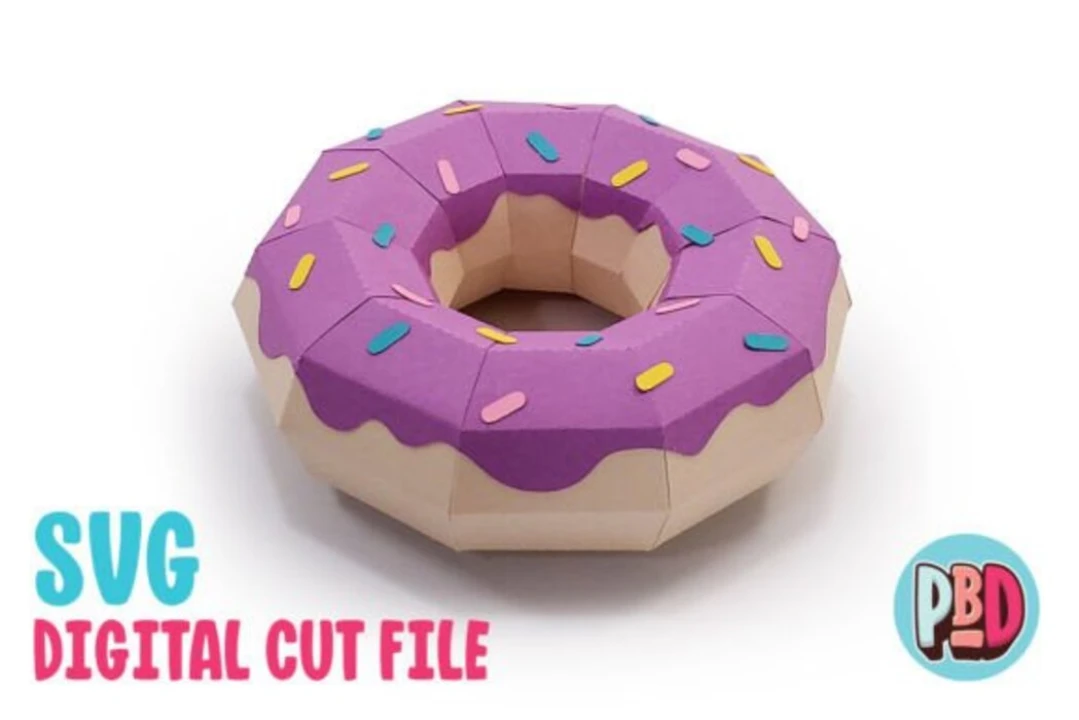Donut 3D Papercraft SVG