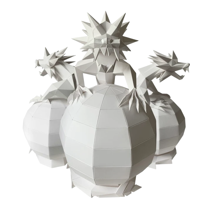 Dragon Plus 3D Decor Low poly Papercraft, DIY, PDF