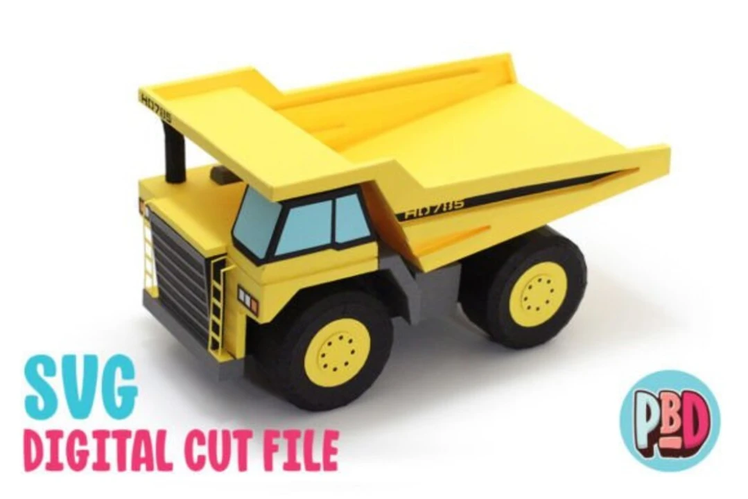 Dump Truck 3D Papercraft SVG