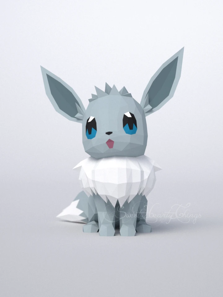 DIY 3d papercraft Pokemon Eevee Shiny PDF Templates Low Poly SweetHeartyThings DIY 3d papercraft Pokemon Eevee Shiny PDF Templates Low Poly SweetHeartyThings