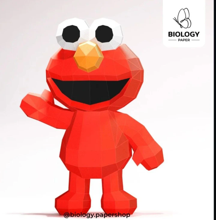 Elmo Low Poly Papercraft Template Pepakura PDF DIY Handmade Elmo Low Poly Papercraft Template Pepakura PDF DIY Handmade