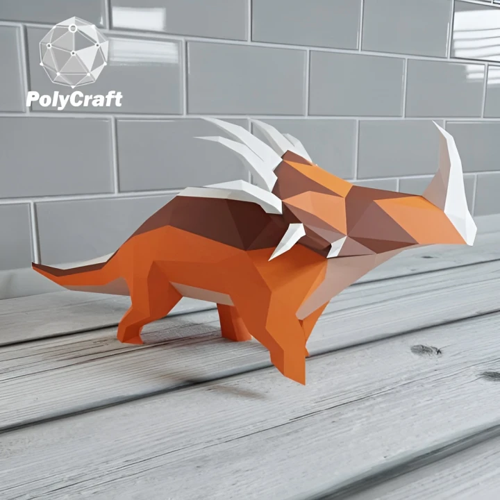 Papercraft dinosaur Triceratops, 3D Low Poly Paper sculpture DIY, jurassic park, gift Decor for home and office, pepakura pattern template Papercraft dinosaur Triceratops, 3D Low Poly Paper sculpture DIY, jurassic park, gift Decor for home and office, pepakura pattern template