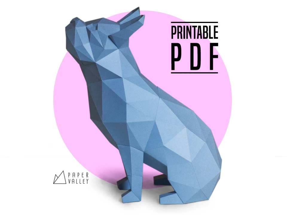 French Bulldog Papercraft, Paper Bulldog, DIY, Paper Dog, Home Decor ...
