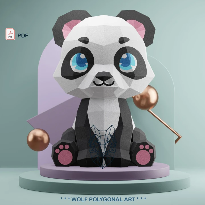 Baby Panda Papercraft Template- Adorable Jungle Cub Craft template