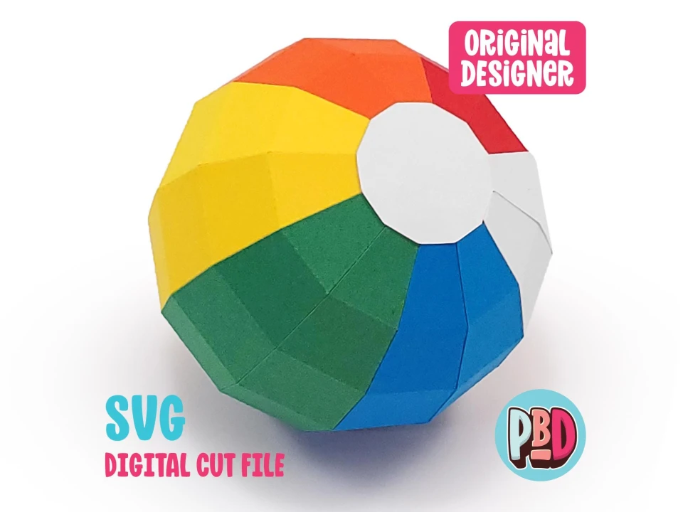 Beachball 3D Papercraft SVG