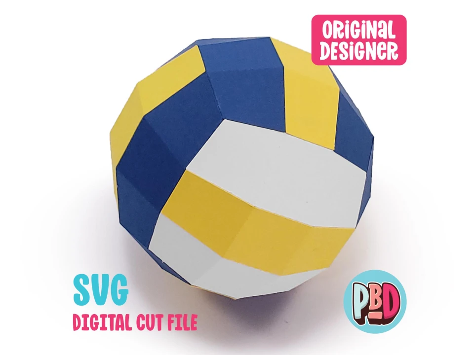 Volleyball 3D Papercraft SVG