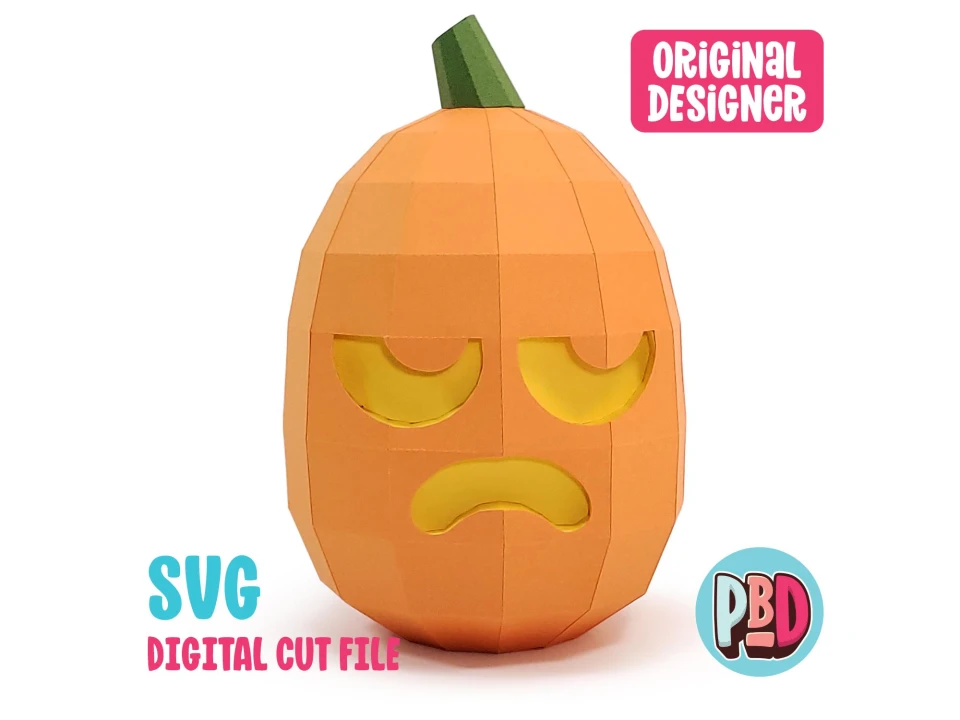 Annoyed Pumpkin 3D Papercraft PDF