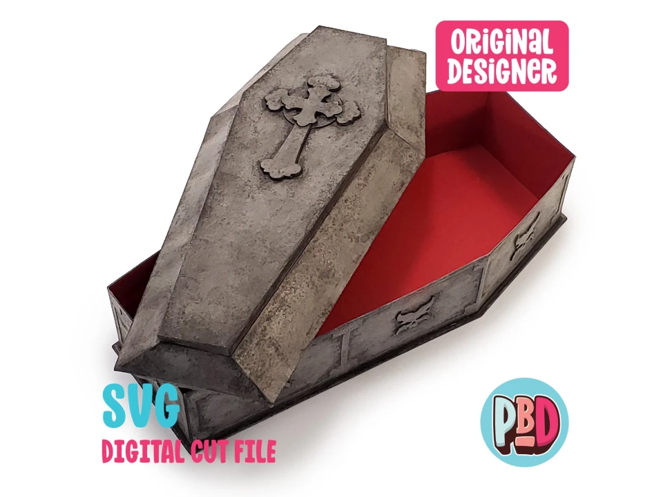 Vampire Coffin 3D Papercraft SVG