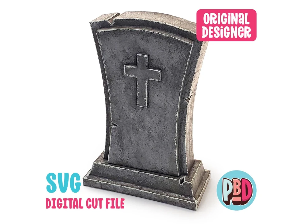 Tombstone 3D Papercraft SVG