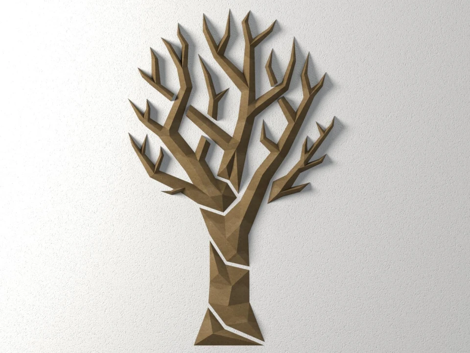 Tree papercraft DIY PDF template DXF cameo