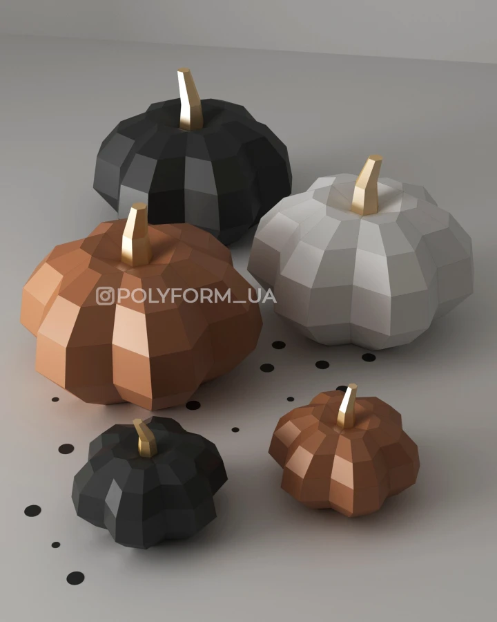 Pumpkin Low Poly Halloween Papercraft PDF template