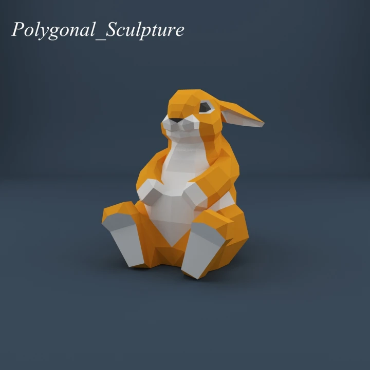 Rabbit Papercraft Template - Low Poly, Pepakura PDF, DIY Handmade, Home Decoration, Creative Gifts Rabbit Papercraft Template - Low Poly, Pepakura PDF, DIY Handmade, Home Decoration, Creative Gifts