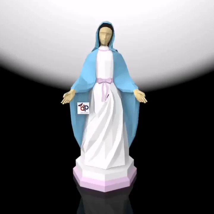Virgen Maria, Mother of God Papercraft , PDF Template, DIY 3d Model, FanArt, Paper Sculpture, Low Poly, Pepakura, Craft, Manualidad, Arte de Papel Virgen Maria, Mother of God Papercraft , PDF Template, DIY 3d Model, FanArt, Paper Sculpture, Low Poly, Pepakura, Craft, Manualidad, Arte de Papel
