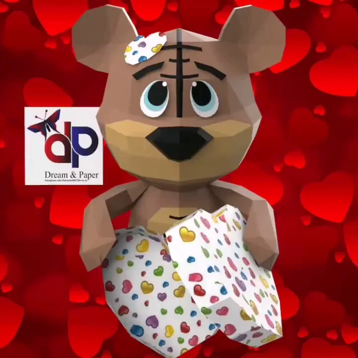 Valentine's Day Bear Wall Papercraft , PDF Template, DIY 3d Model, FanArt, Paper Sculpture, Low Poly, Pepakura, Craft, Manualidad, Arte de Papel Valentine's Day Bear Wall Papercraft , PDF Template, DIY 3d Model, FanArt, Paper Sculpture, Low Poly, Pepakura, Craft, Manualidad, Arte de Papel