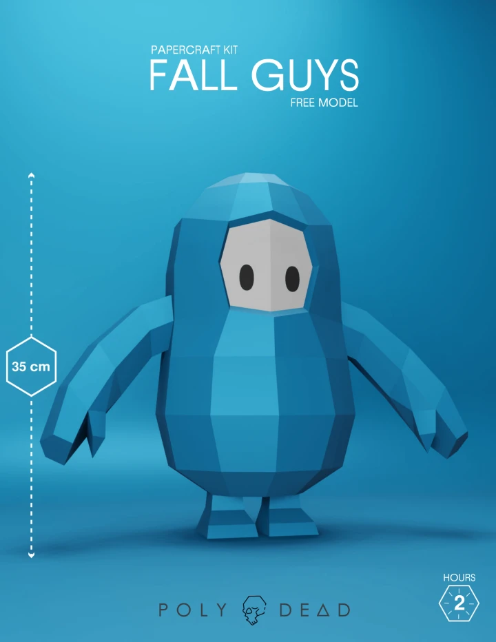 DIY Fall Guys Papercraft | Low Poly Paper Sculpture 3D | decoration | templates PDF DIY Fall Guys Papercraft | Low Poly Paper Sculpture 3D | decoration | templates PDF