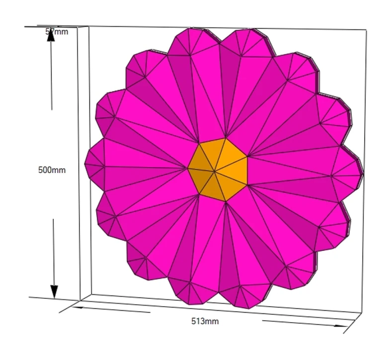 Flower Wall Papercraft Template - Low Poly, Pepakura PDF, DIY Handmade, Home Decoration, Creative Gifts
