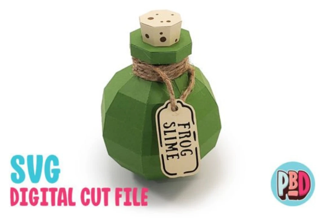 Frog Slime Potion 3D Papercraft SVG