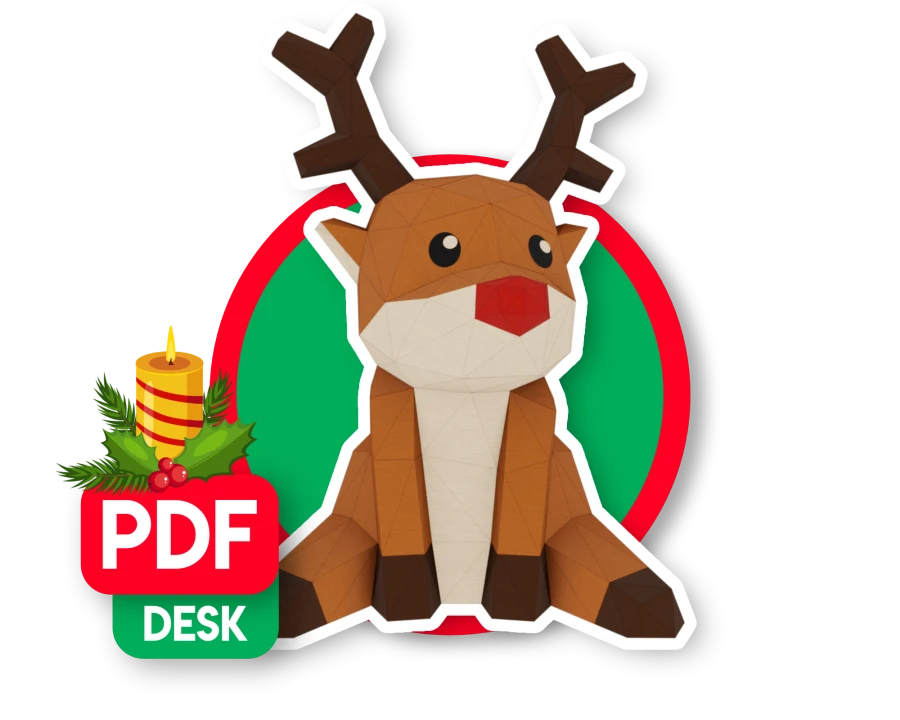 Papercraft Rudolph Rudolph the Reindeer Papercraft Template | DIY 3D Christmas Decoration ...