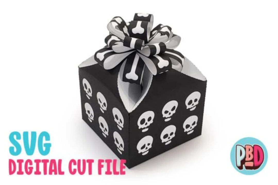 Fun Skulls Gift Box 3D Papercraft SVG