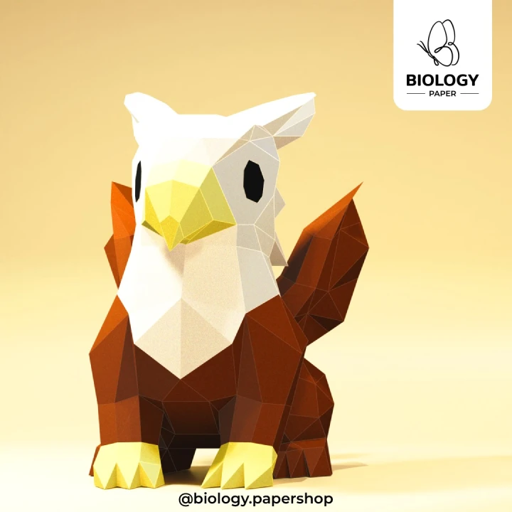 Cute Kawaii Baby Grifo Low Poly Papercraft Template Pepakura PDF DIY Handmade