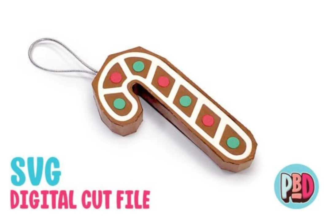Gingerbread Candycane Ornament
