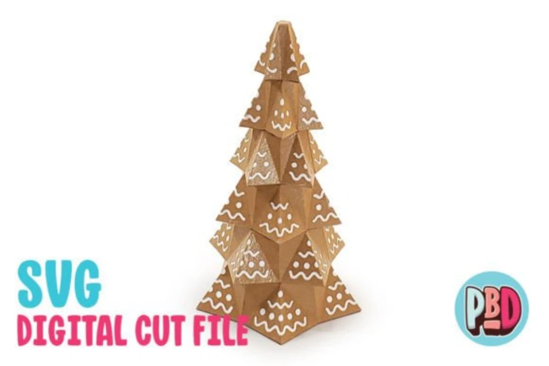 Gingerbread Tree 3D Papercraft SVG
