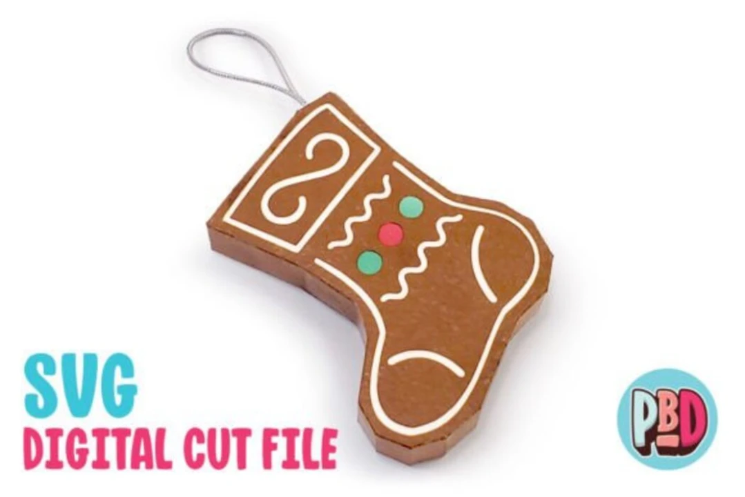 Gingerbread Stocking Ornament 3D Papercraft SVG