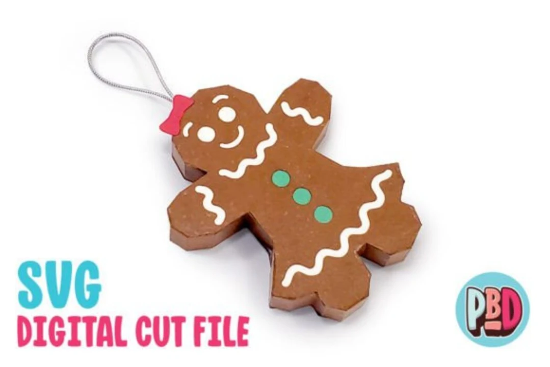 Gingerbread Woman Ornament 3D Papercraft SVG