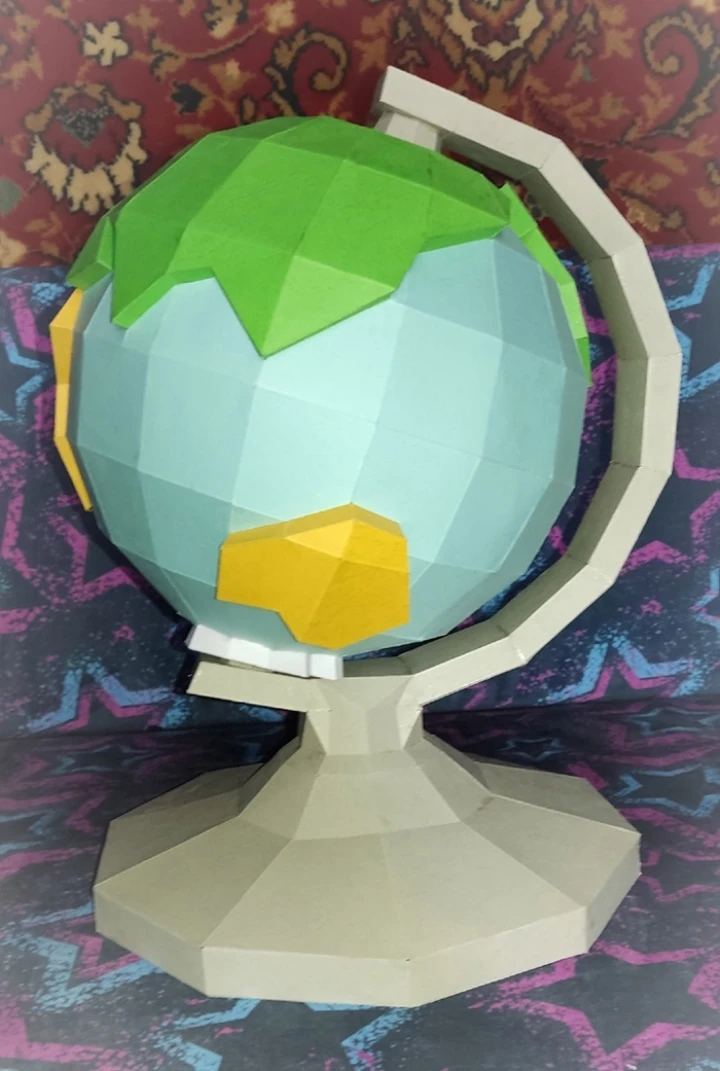 Globe Papercraft Template - Low Poly, Pepakura PDF, DIY Handmade, Home Decoration, Creative Gifts Globe Papercraft Template - Low Poly, Pepakura PDF, DIY Handmade, Home Decoration, Creative Gifts