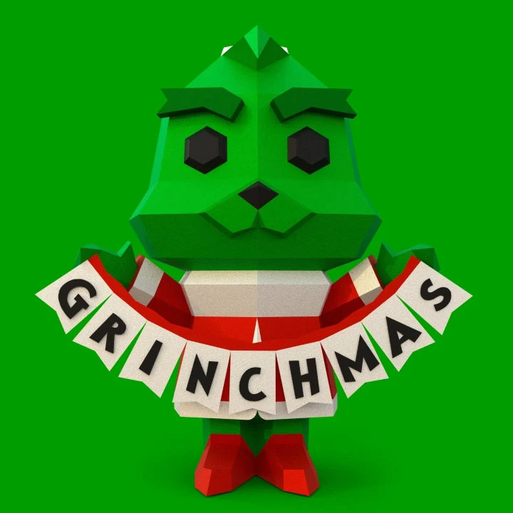 The Grinch Wreath Papercraft PDF | Christmas DIY Project | Digital Template for Decoration and Gift | Instant Download