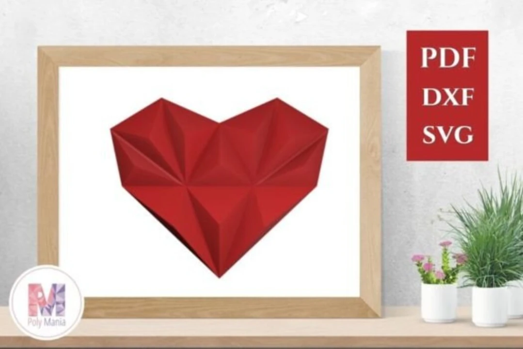 Geometric Heart Frame Papercraft Template: DIY Valentine's Gift (Digital Download)